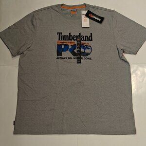 Men's Timberland PRO Core Logo T-Shirt Athletic Fit Grey NWT Men's Size 2XL